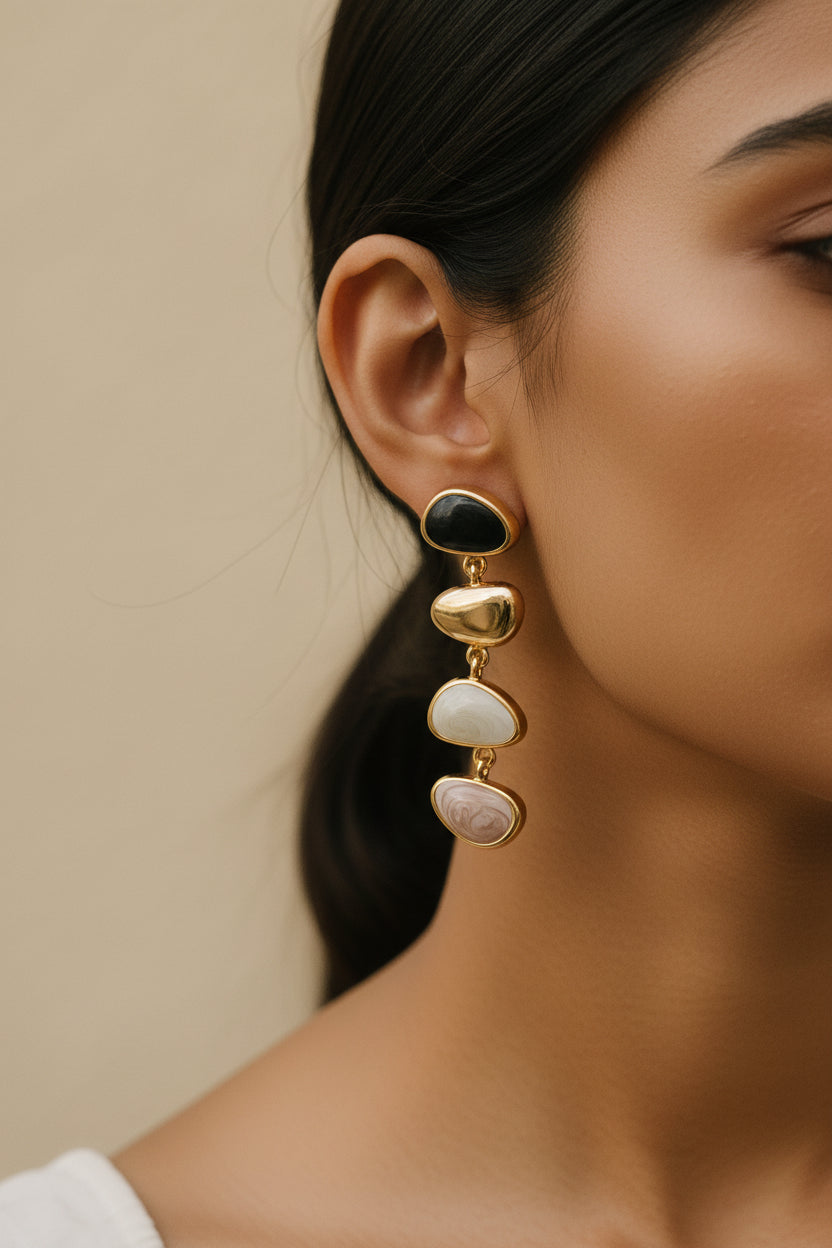 Organic Pebble Drop Earrings