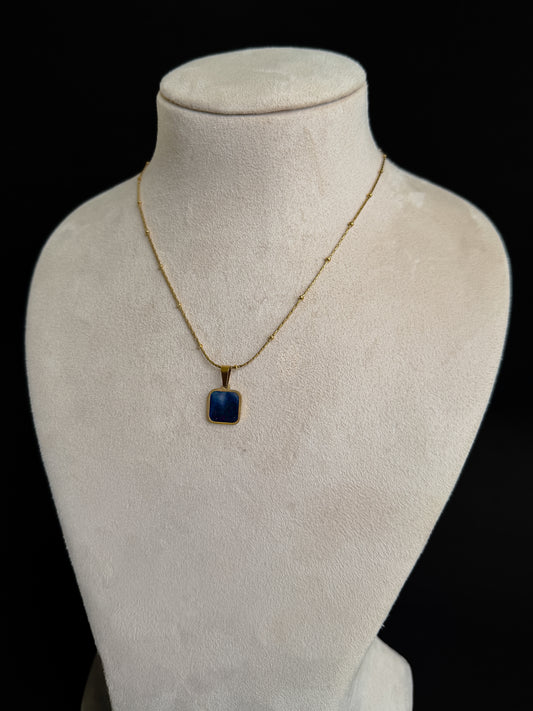 Black Square Pendant Necklace