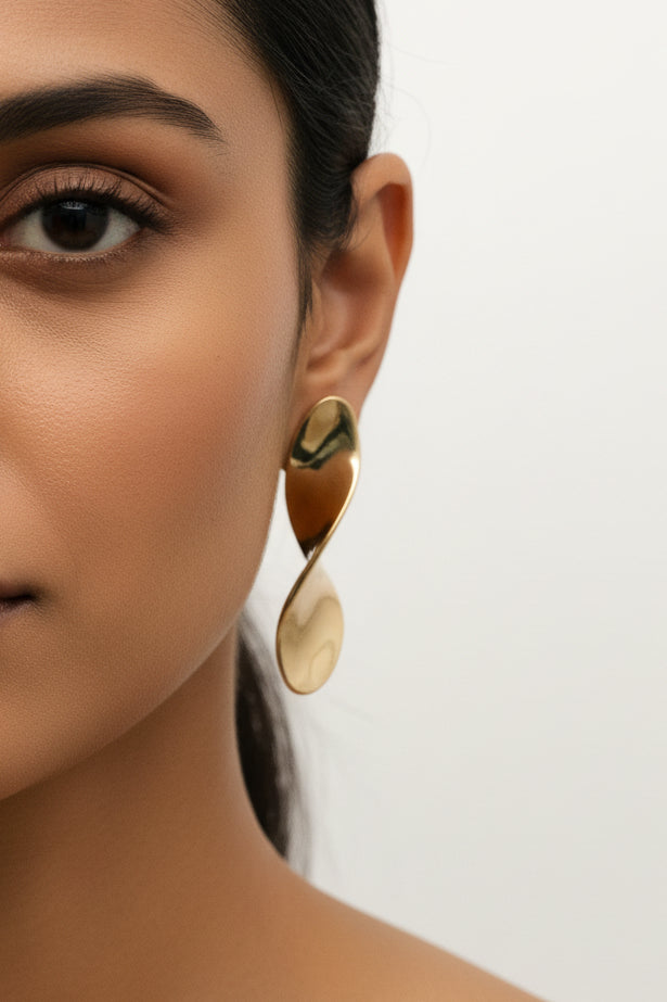 Twisted Wave Statement Earrings