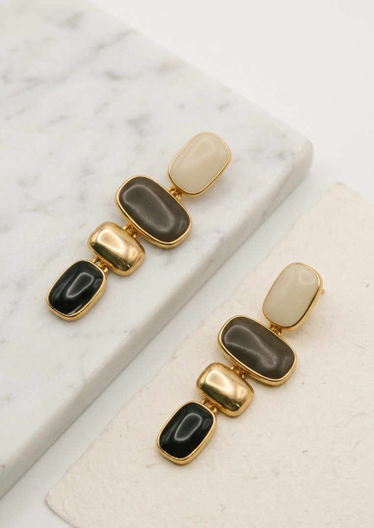 Neutral Mosaic Earrings