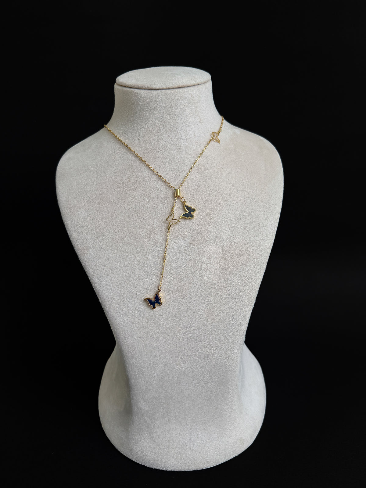 Gold Butterfly Drop Necklace